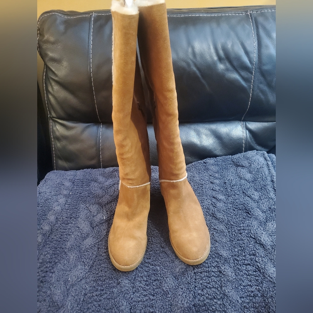 UGG Tan Suede Knee-High Boots - Picture 3 of 15